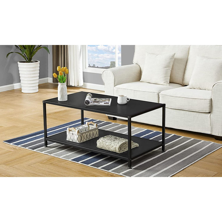 Latitude Run® Industrial Metal Frame Coffee Table, Black Wayfair Canada
